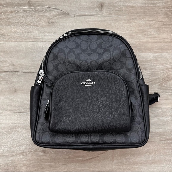 Coach Court Backpack In Signature Canvas Black - Picture 1 of 14